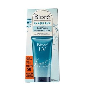 Biore UV Aqua Rich Weightless Moisturizer New In Box